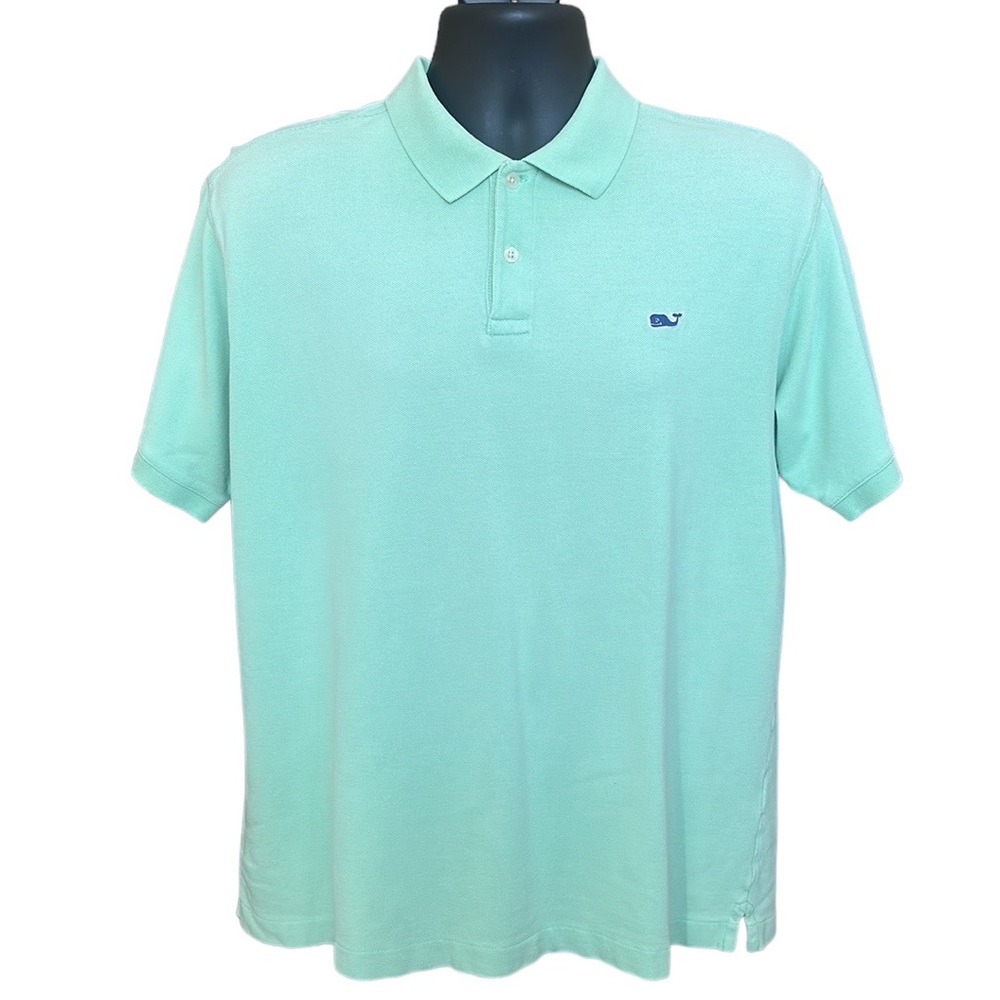 Vineyard Vines cotton pique polo shirt seafoam green size L